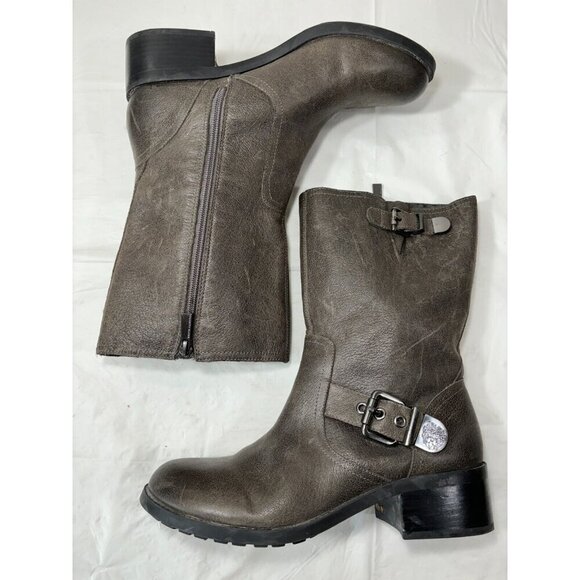 VINCE CAMUTO WEXLE GRAY LEATHER RIDING BOOTS SIZE 9.5 M - Picture 8 of 14